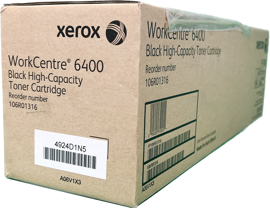 Genuine Xerox Black High Capacity Toner Cartridge | OEM 106R01316 | A06V1X3  | Xerox WorkCentre 6400