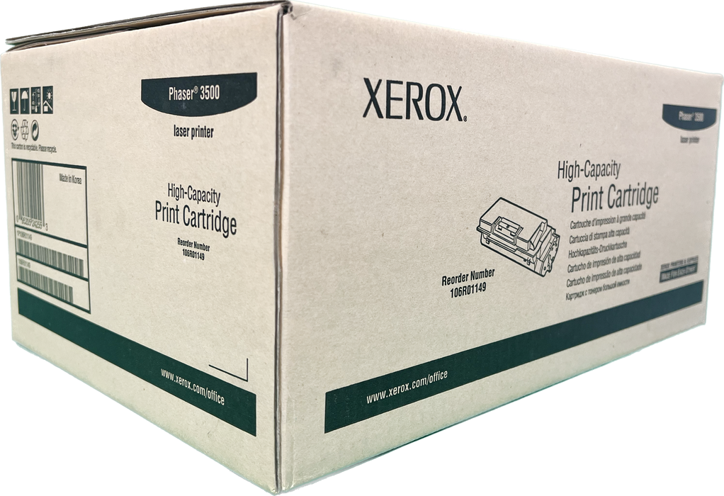 Genuine Xerox Black High Capacity Toner Cartridge | OEM 106R01149 | Phaser 3500