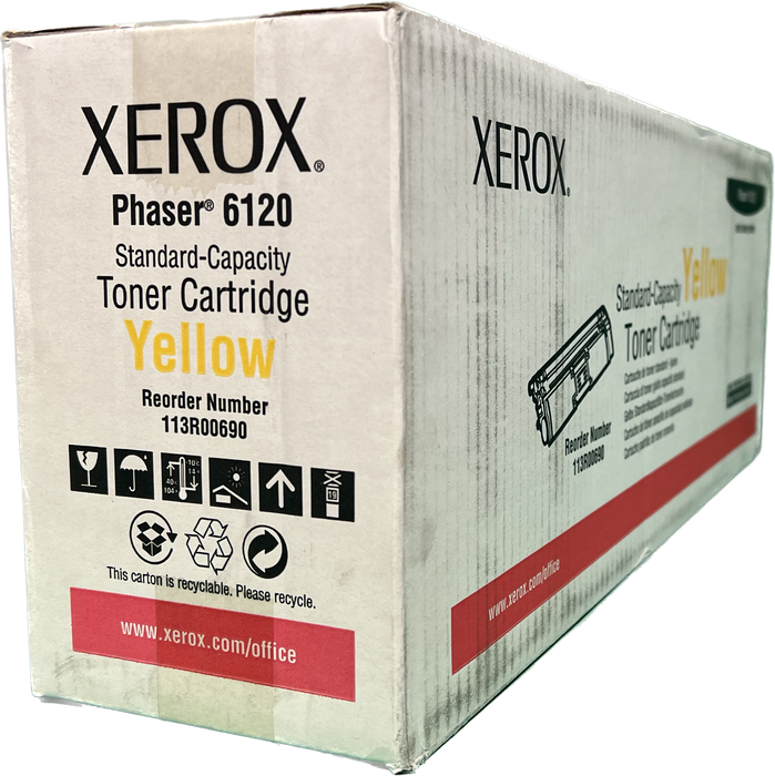 Genuine Xerox Yellow Standard Capacity Toner Cartridge | OEM 113R00690 | Phaser 6120