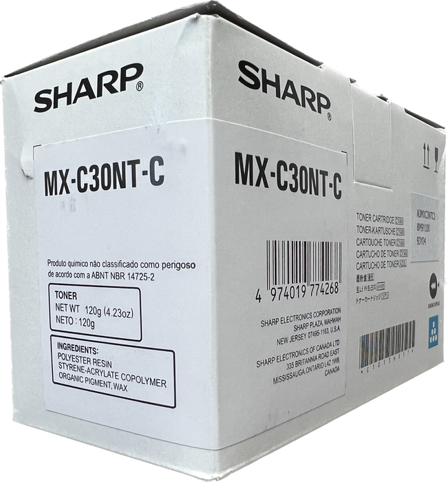 Genuine Sharp Cyan Toner Cartridge | MX-C30NT-C