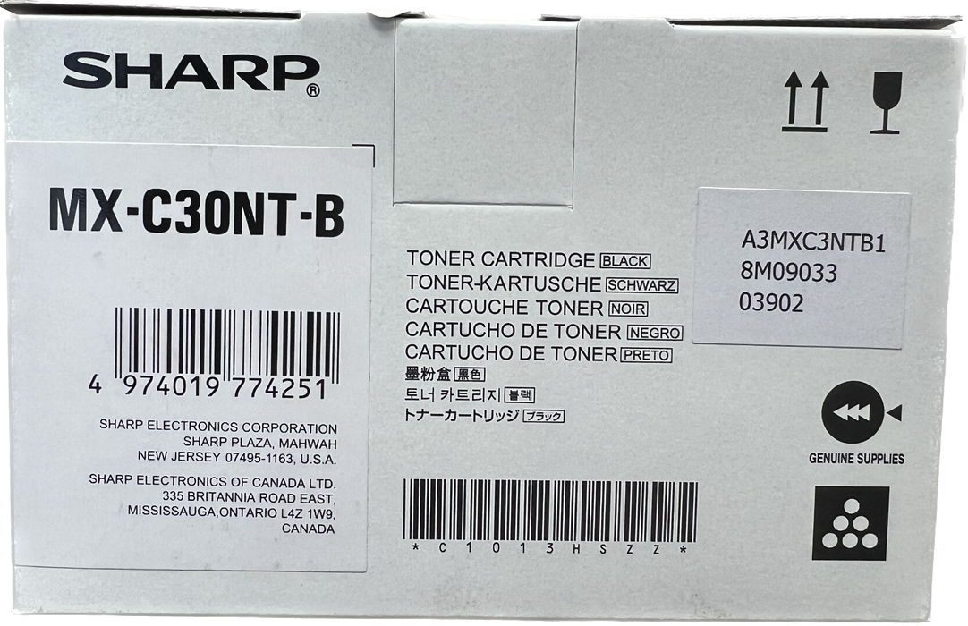 Genuine Sharp Black Toner Cartridge | MX-C30NT-B