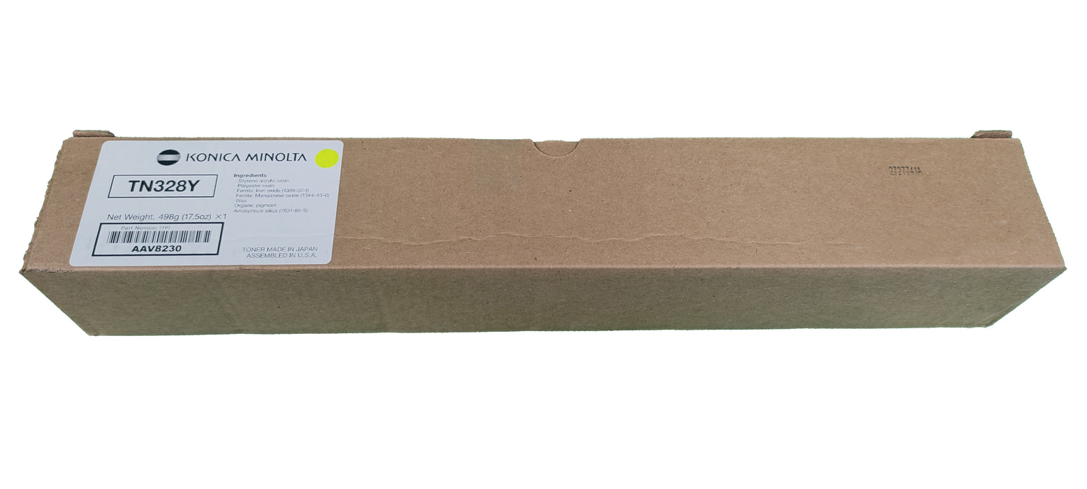 Genuine Konica Minolta Yellow Toner Cartridge |  AAV8230 | TN-328Y | Bizhub C250, C300, C360
