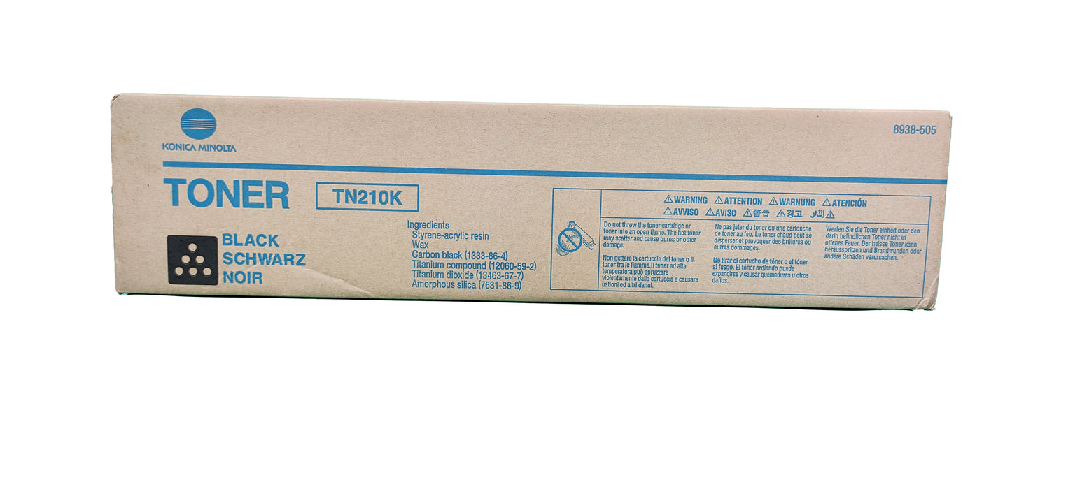 Genuine Konica Minolta Black Laser Toner Cartridge | 8939-505 | TN-210K | Bizhub C250, C252