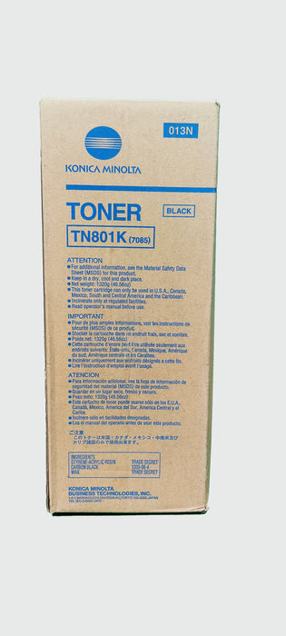 Genuine Konica Minolta Black Toner Cartridge | 950-970 | TN-801K | Minolta 7085, 85