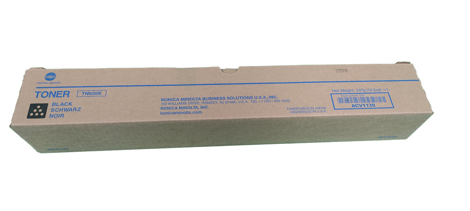 Genuine Konica Minolta Black Toner Cartridge |  ACV1130 | TN-626K | Bizhub C450i, C550i, C650i