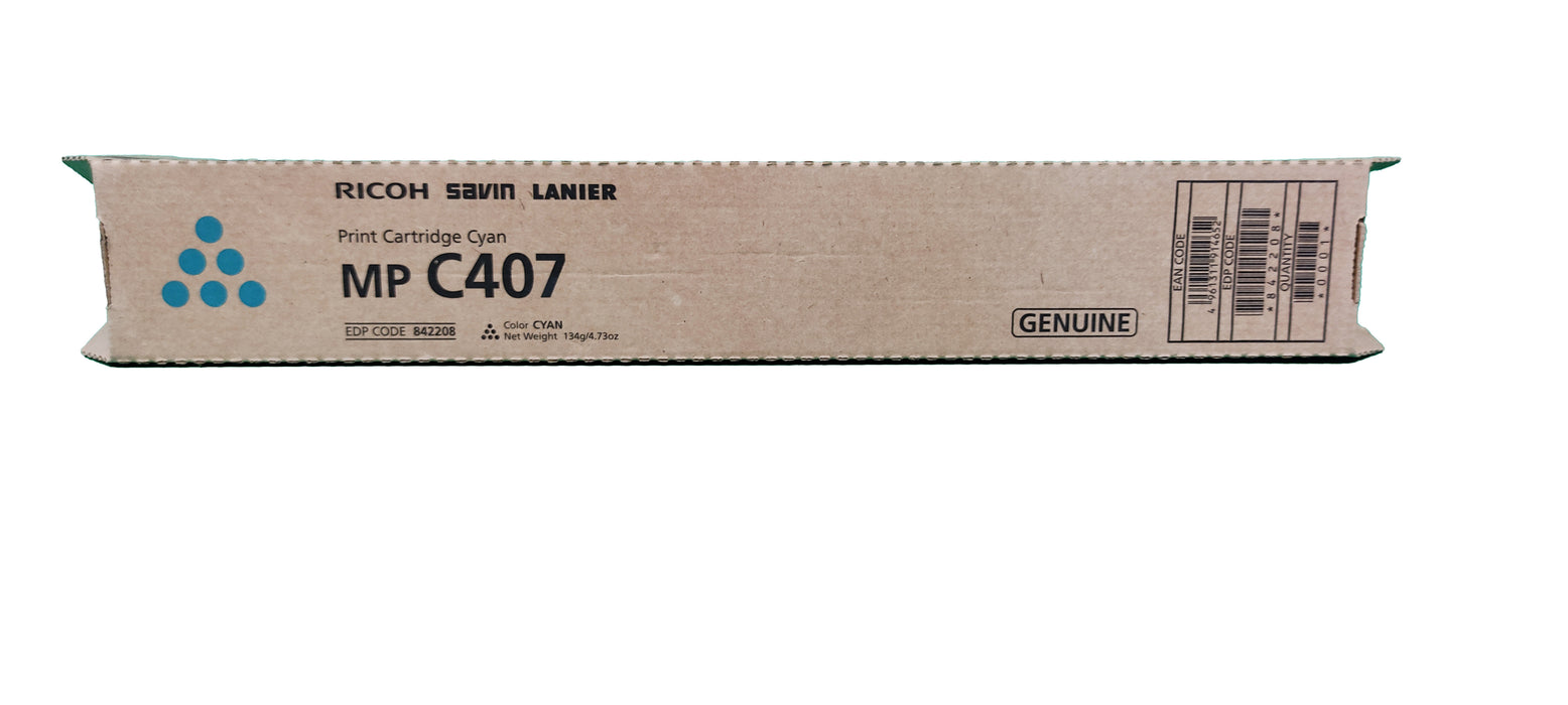 Genuine Ricoh Cyan Toner Cartridge | 842208 | MP C407
