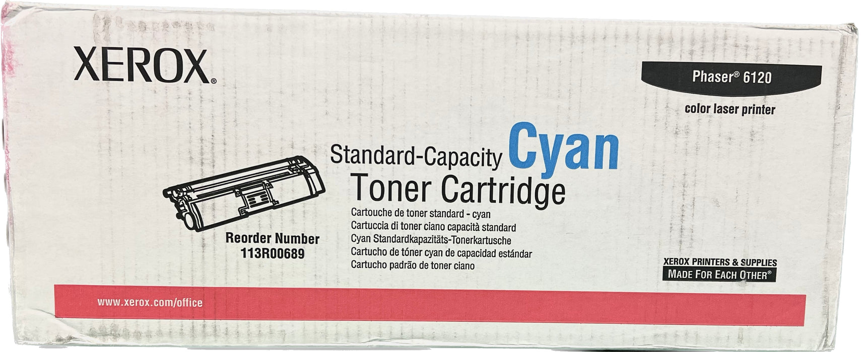 Genuine Xerox Cyan Standard Capacity Toner Cartridge | OEM 113R00689 | Phaser 6120