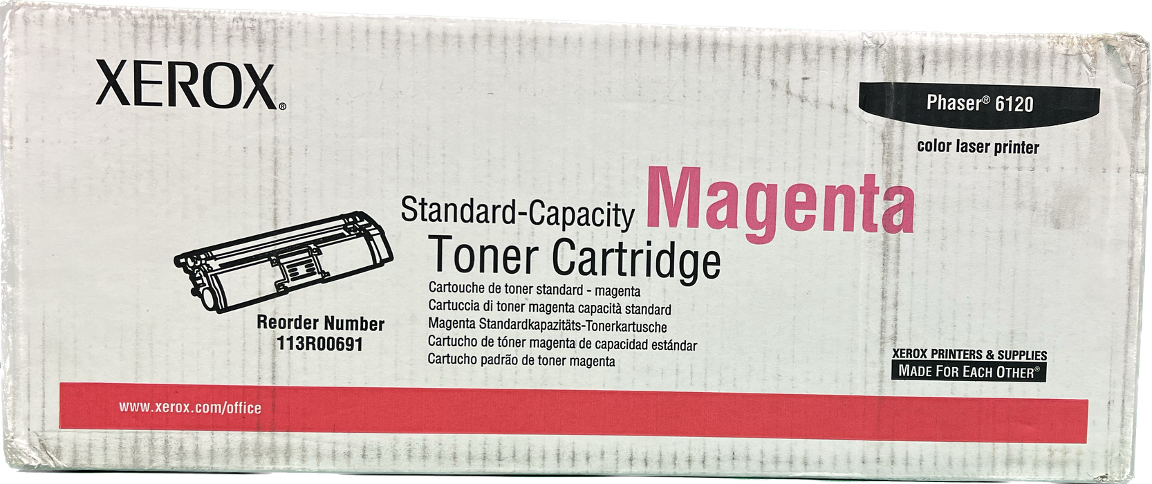 Genuine Xerox Magenta Standard Capacity Toner Cartridge | OEM 113R00691 | Phaser 6120