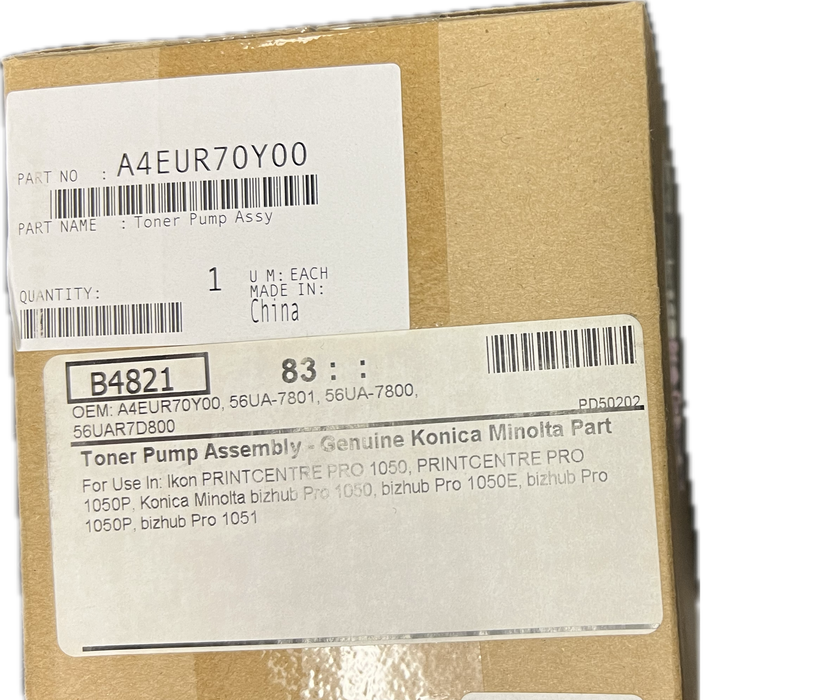 Konica Minolta Toner Pump Assembly | A4EUR70Y00