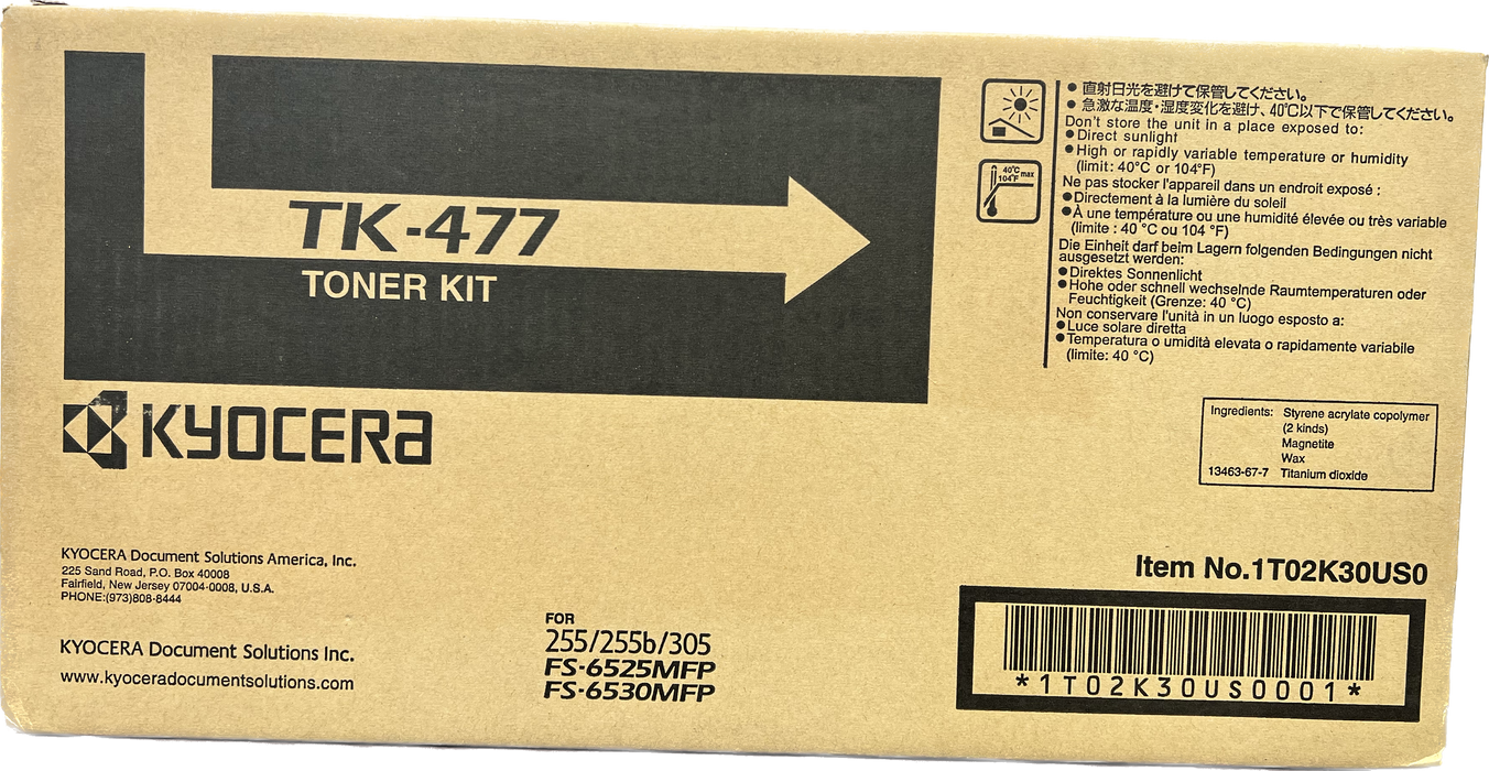 Genuine Kyocera Black Toner Cartridge | 1T02K30US0 | TK-477