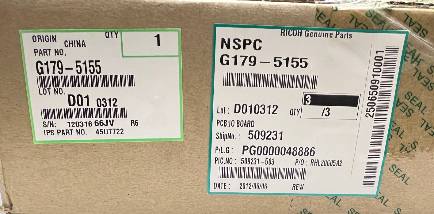 Genuine Ricoh PCB IO Board | G179-5155