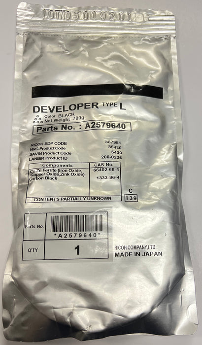 Genuine Ricoh Type L Black Developer | 887951