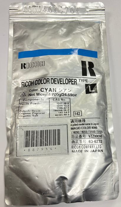Genuine Ricoh Type L Cyan Developer | 887954