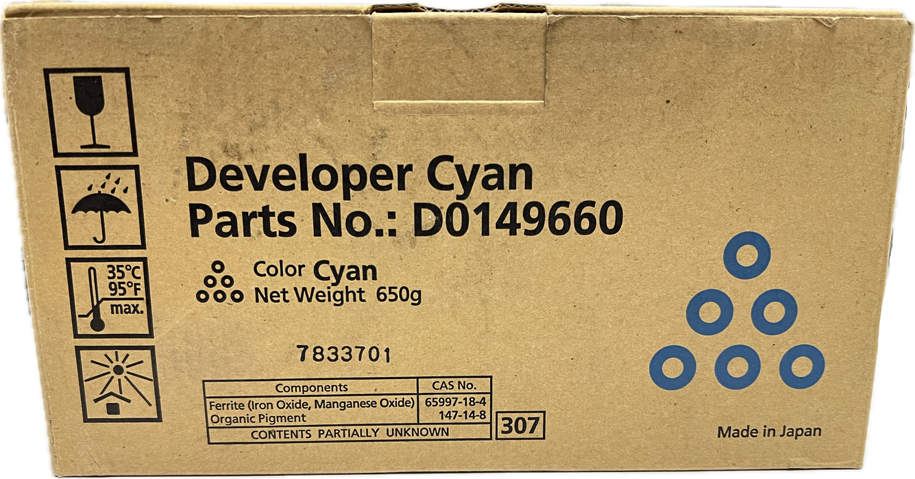 Genuine Ricoh Cyan Developer | D014-9660