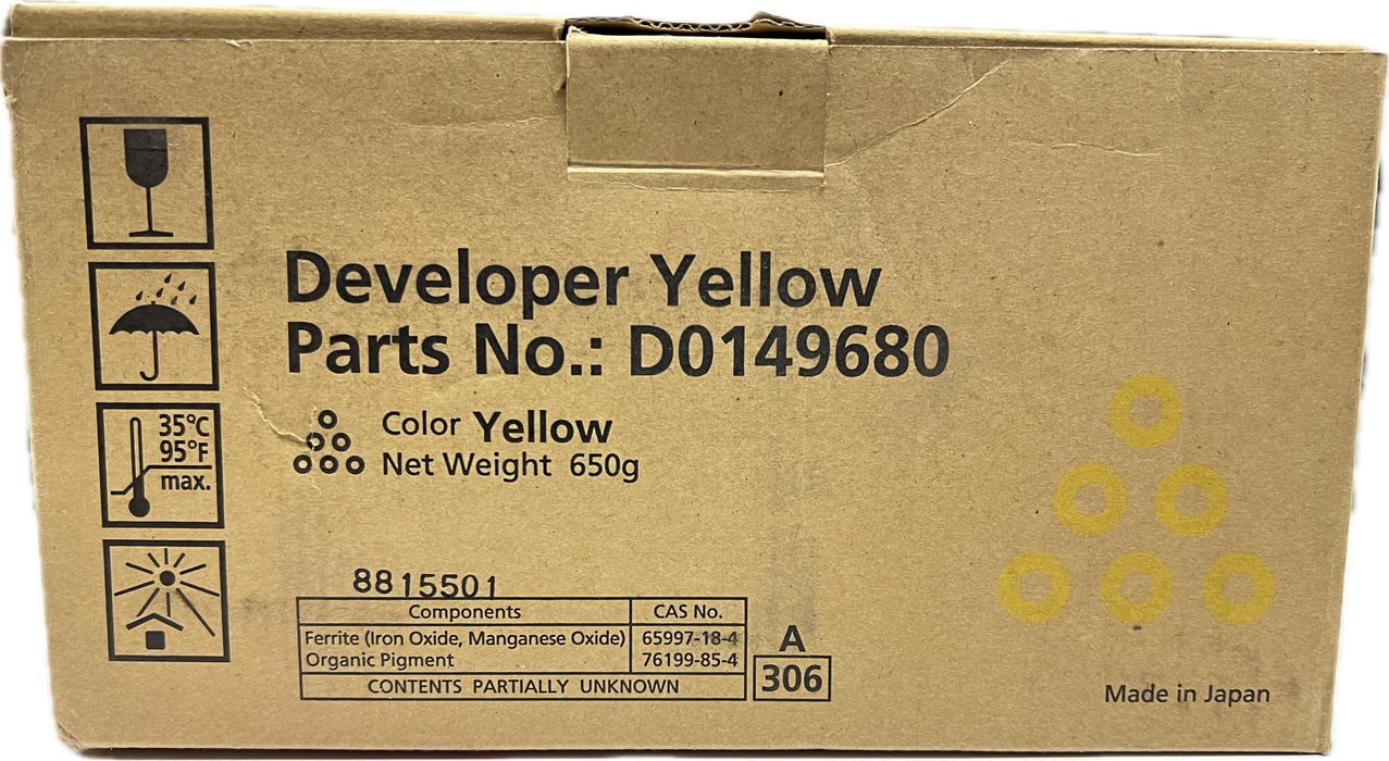 Genuine Ricoh Yellow Developer | D014-9680