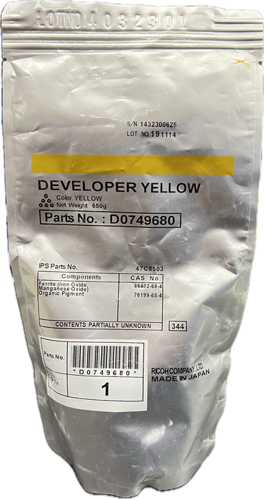 Genuine Ricoh Yellow Developer | D074-9680