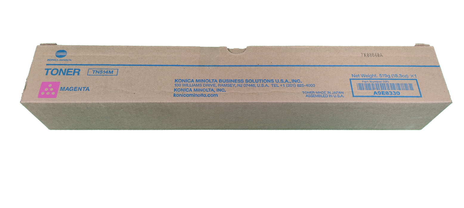 Genuine Konica Minolta Magenta Toner Cartridge |  A9E8330 | TN-514M  | Bizhub C458, C558, C658