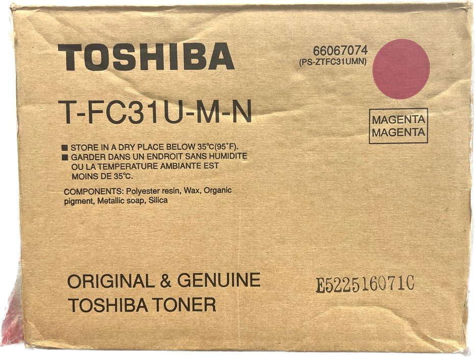 Genuine Toshiba Magenta Toner Cartridge | Contains 4 toner | T-FC31U-M-N